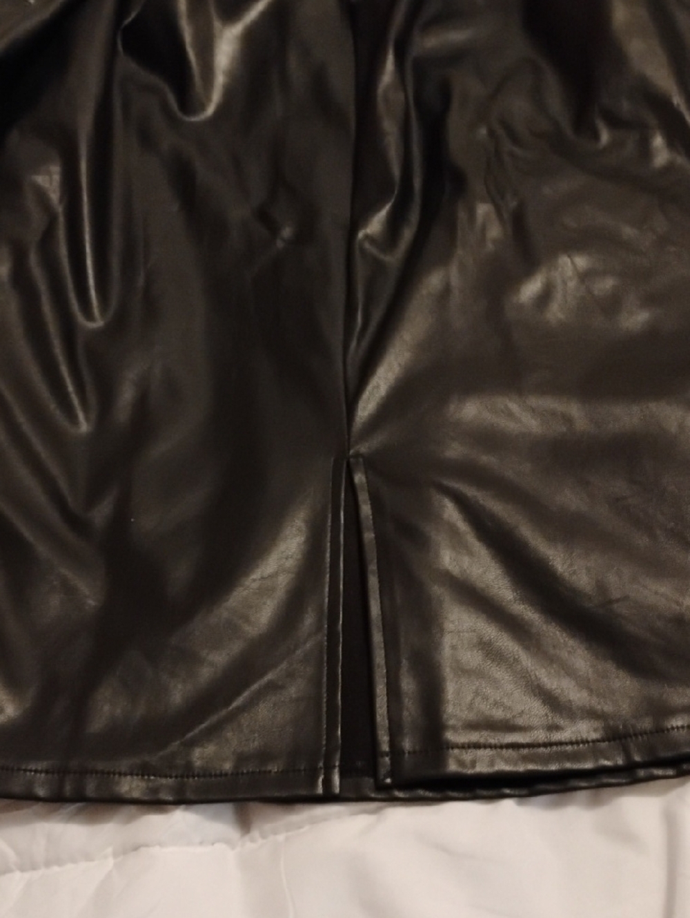 Time and Tru Black Faux Leather Paperbag Tie Mini Skirt - Picture 6 of 10